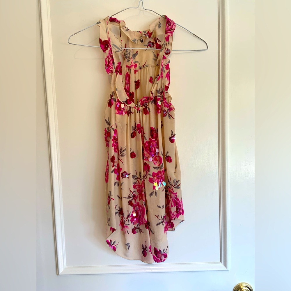 REBECCA TAYLOR Flower-print Blouse with Sequins